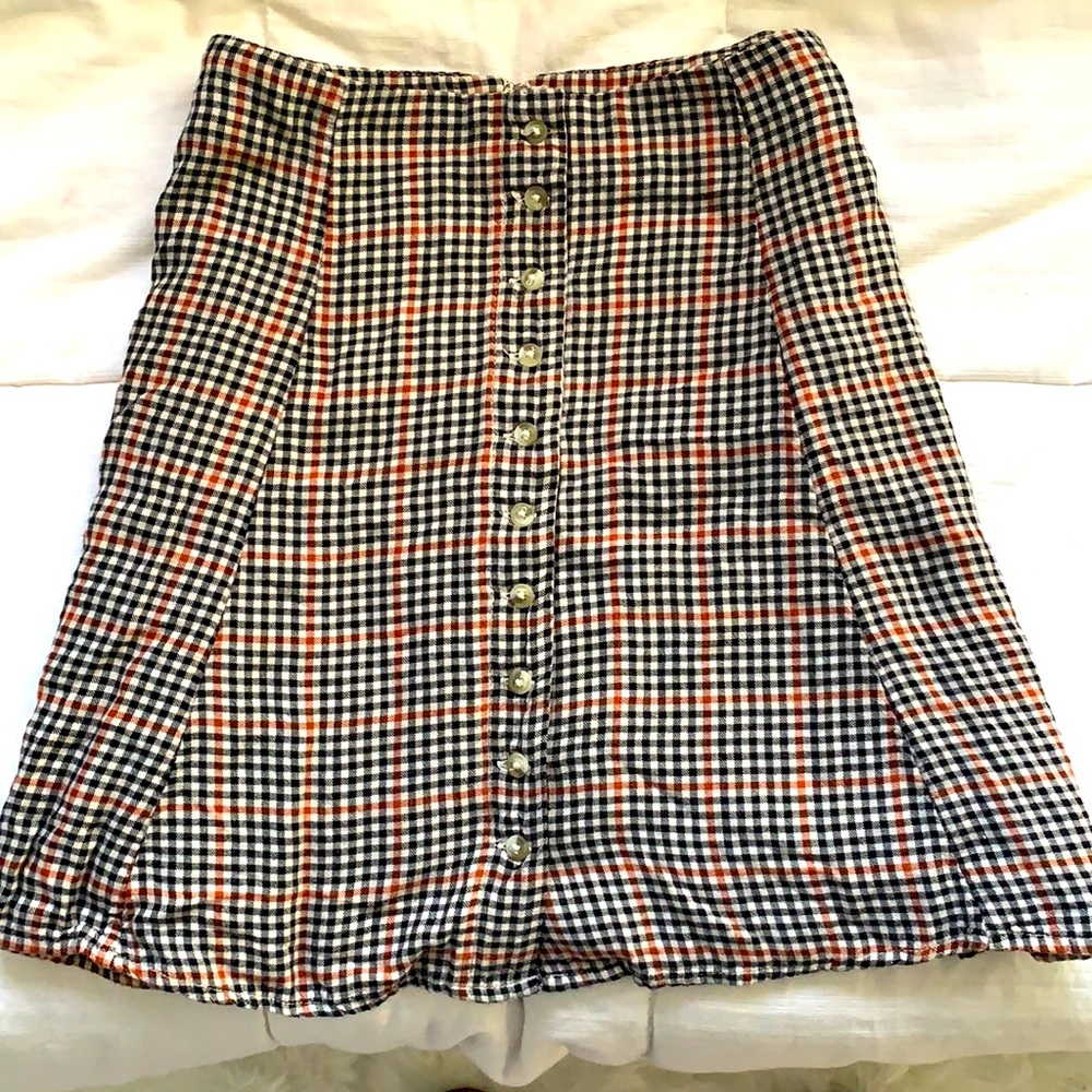 Plaid a-line skirt